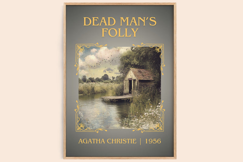 Dead Man's Folly classic book art book poster by Agatha Christie – framed literary art print