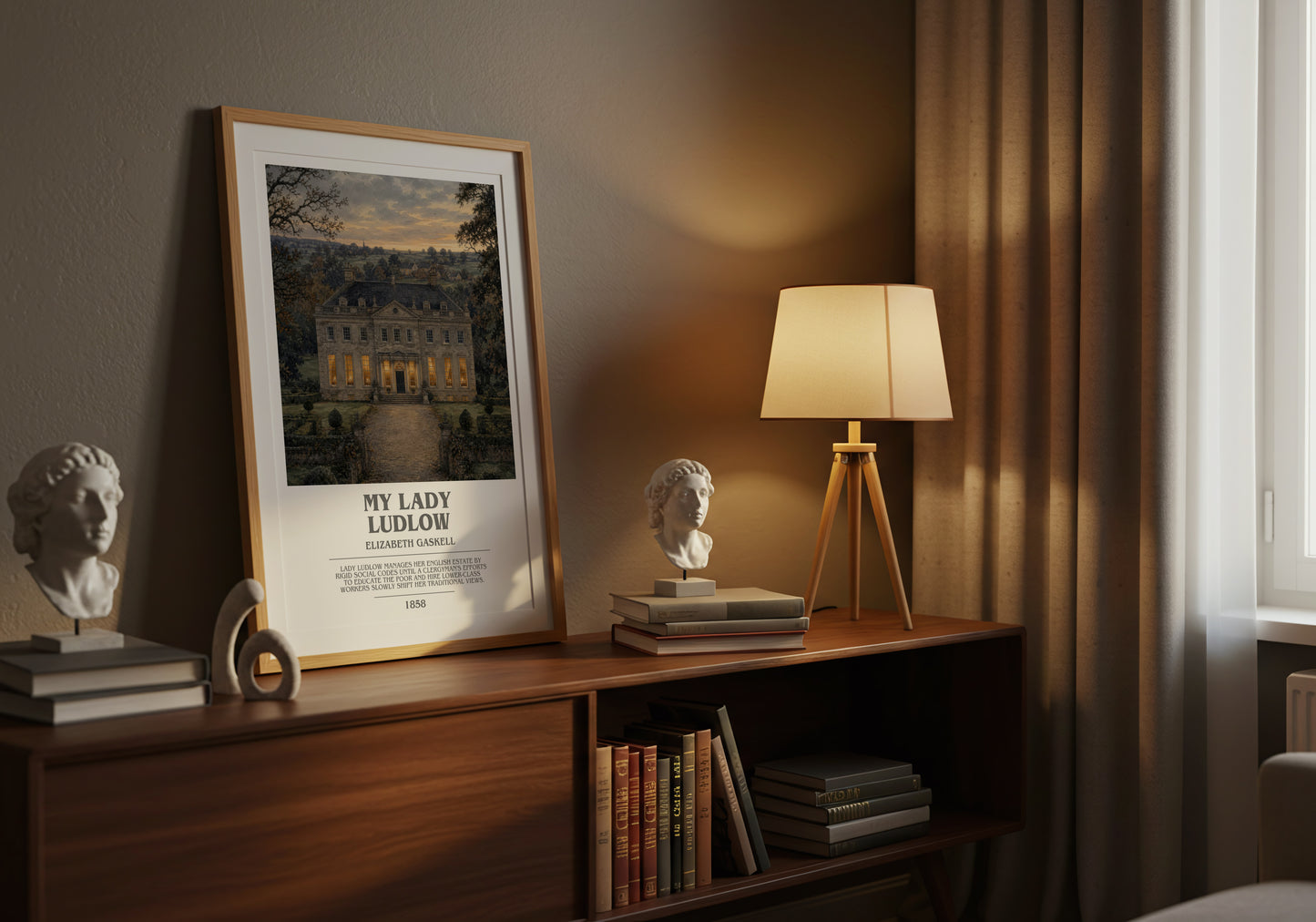 My Lady Ludlow bookish book poster framed on wall – classic literature wall art