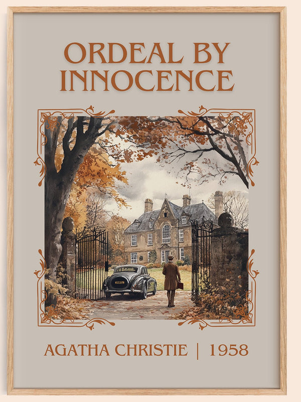 Ordeal by Innocence classic book art book poster by Agatha Christie – framed literary art print