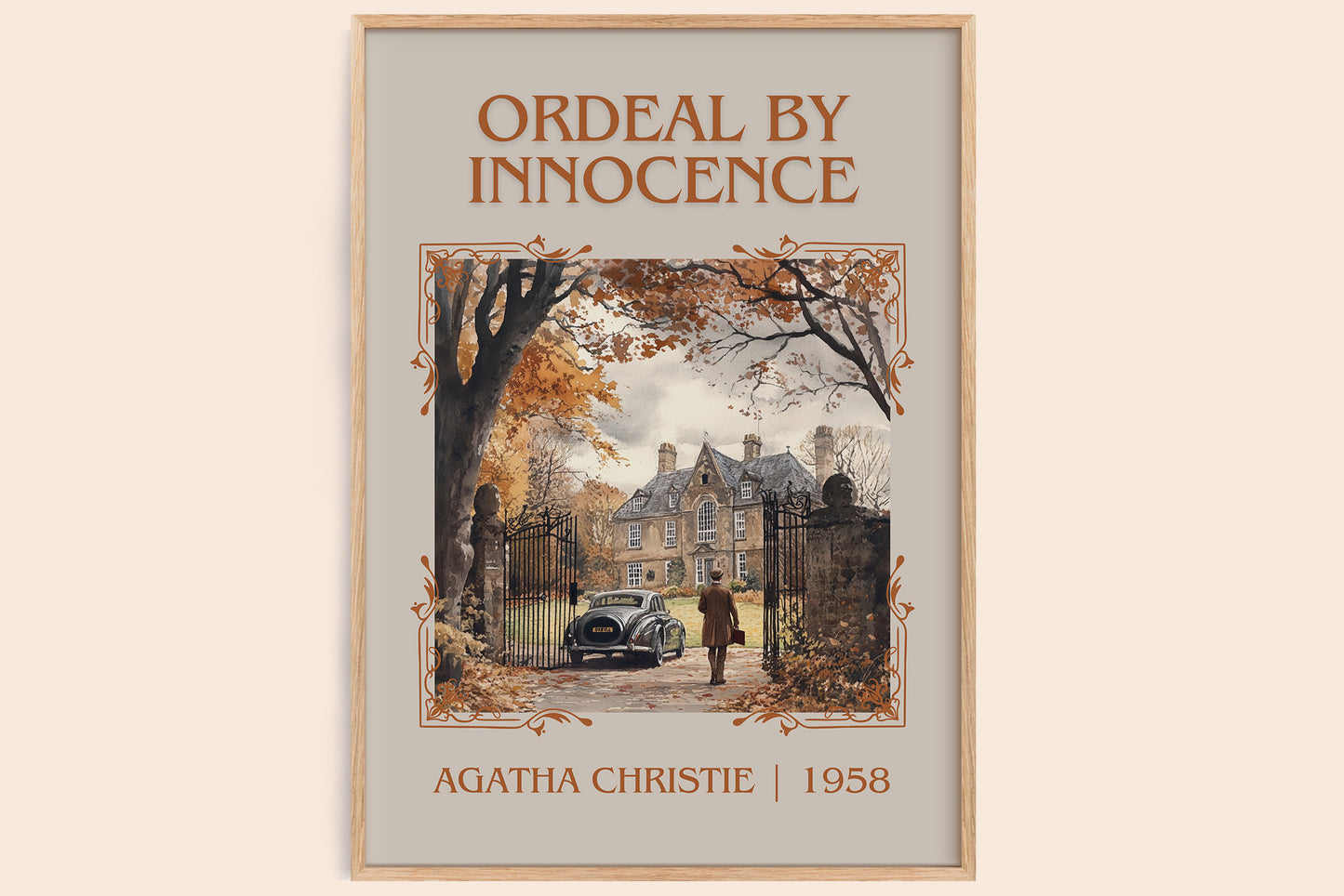 Ordeal by Innocence classic book art book poster by Agatha Christie – framed literary art print