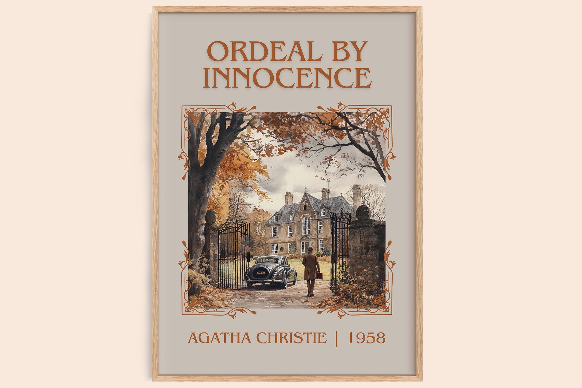 Ordeal by Innocence classic book art book poster by Agatha Christie – framed literary art print