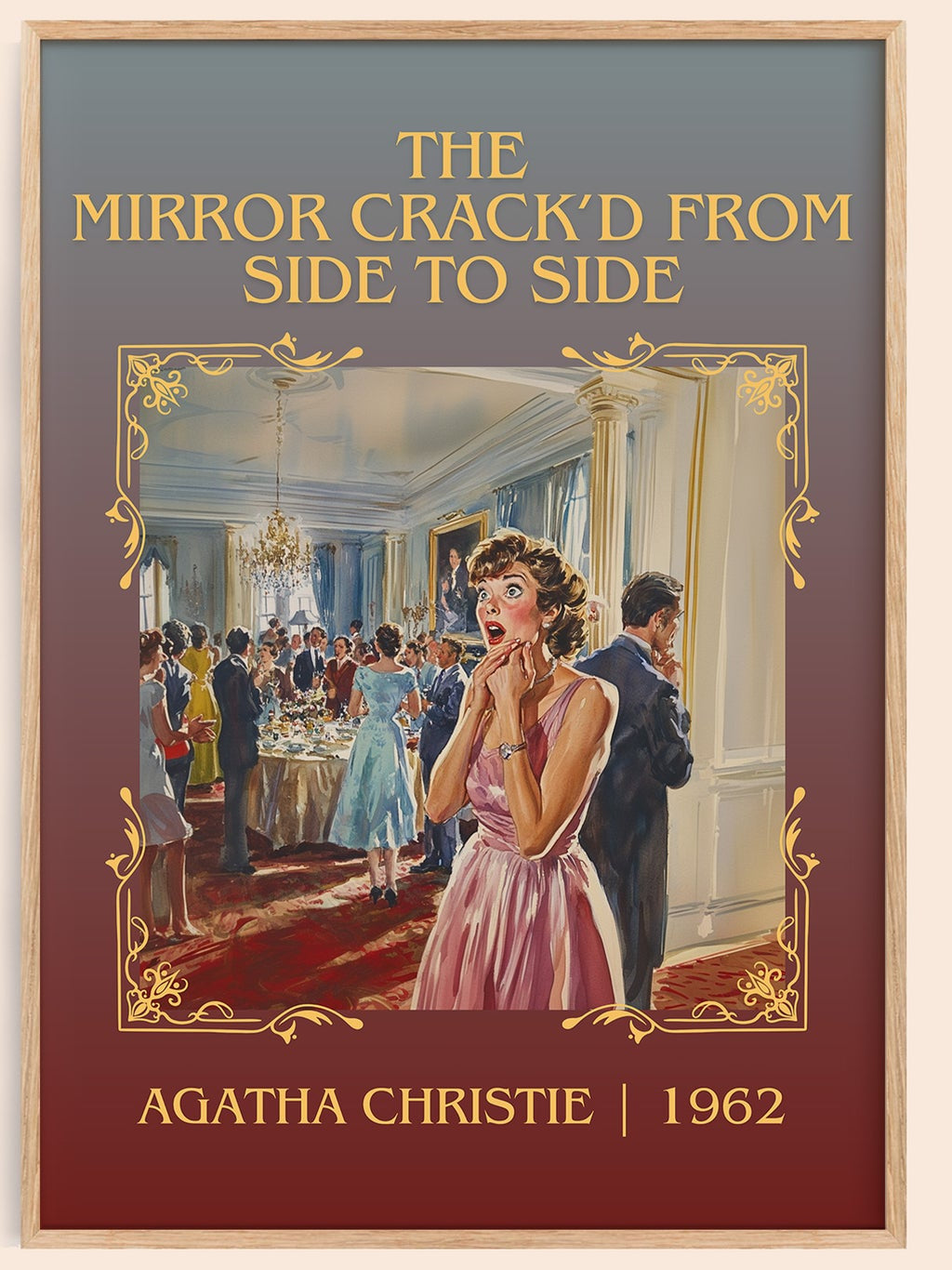 The Mirror Crack'd from Side to Side classic book art book poster by Agatha Christie – framed literary art print
