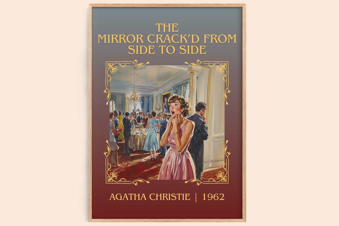 The Mirror Crack'd from Side to Side classic book art book poster by Agatha Christie – framed literary art print
