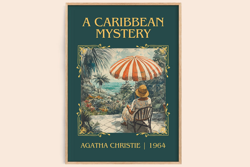 A Caribbean Mystery classic book art book poster by Agatha Christie – framed literary art print