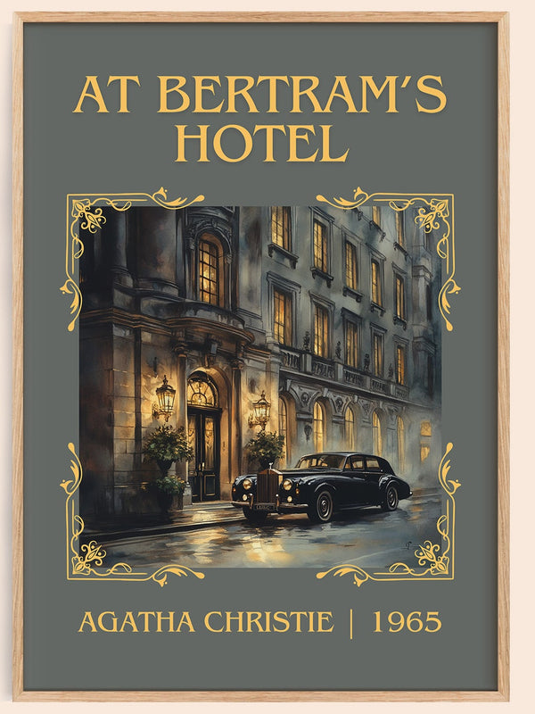 At Bertram's Hotel classic book art book poster by Agatha Christie – framed literary art print