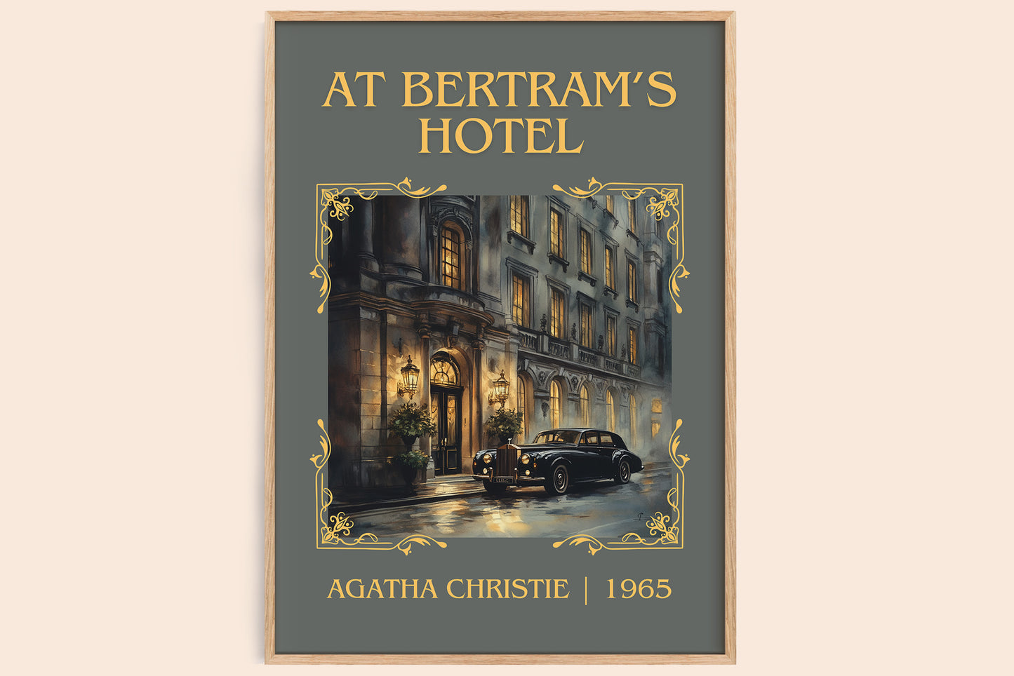 At Bertram's Hotel classic book art book poster by Agatha Christie – framed literary art print
