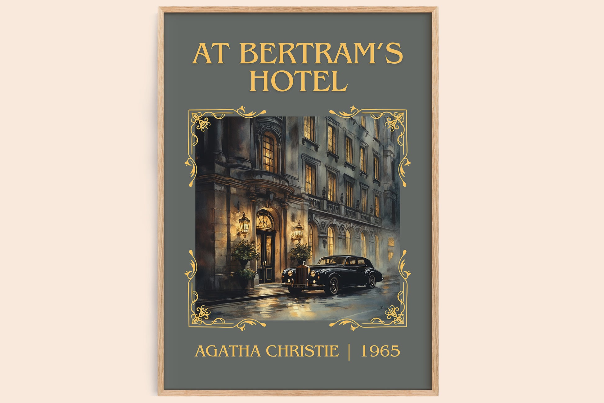 At Bertram's Hotel classic book art book poster by Agatha Christie – framed literary art print
