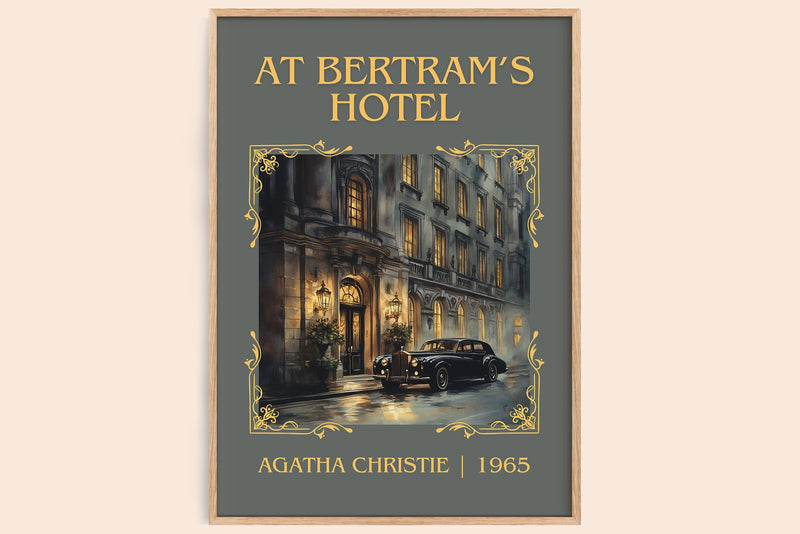 At Bertram's Hotel classic book art book poster by Agatha Christie – framed literary art print