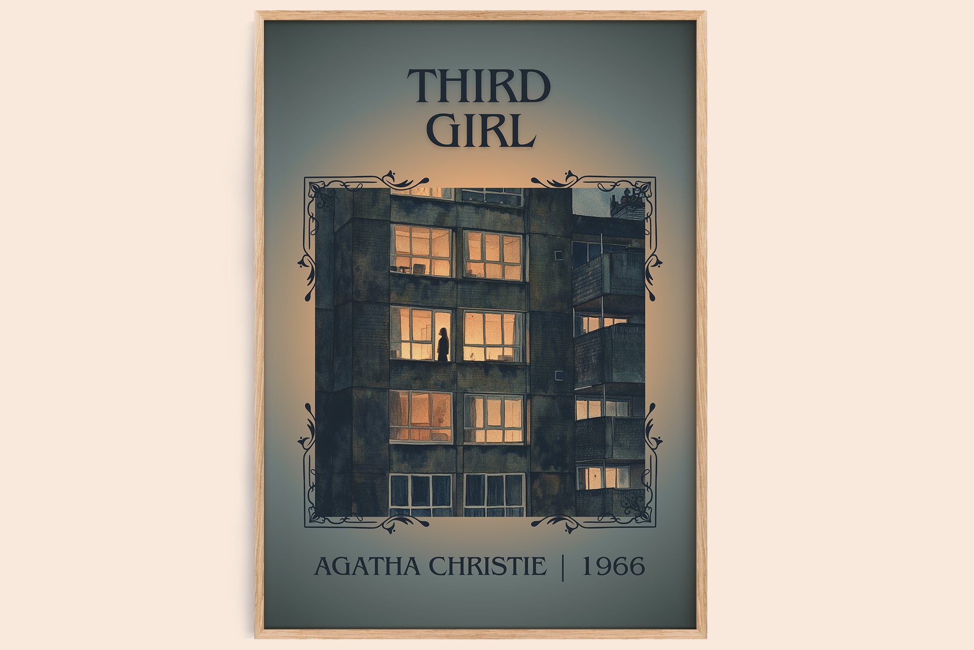 Third Girl classic book art book poster by Agatha Christie – framed literary art print