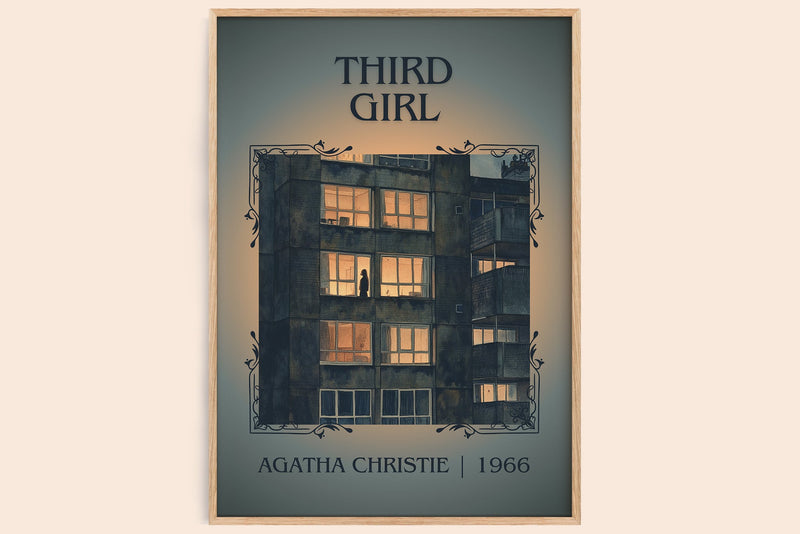Third Girl classic book art book poster by Agatha Christie – framed literary art print