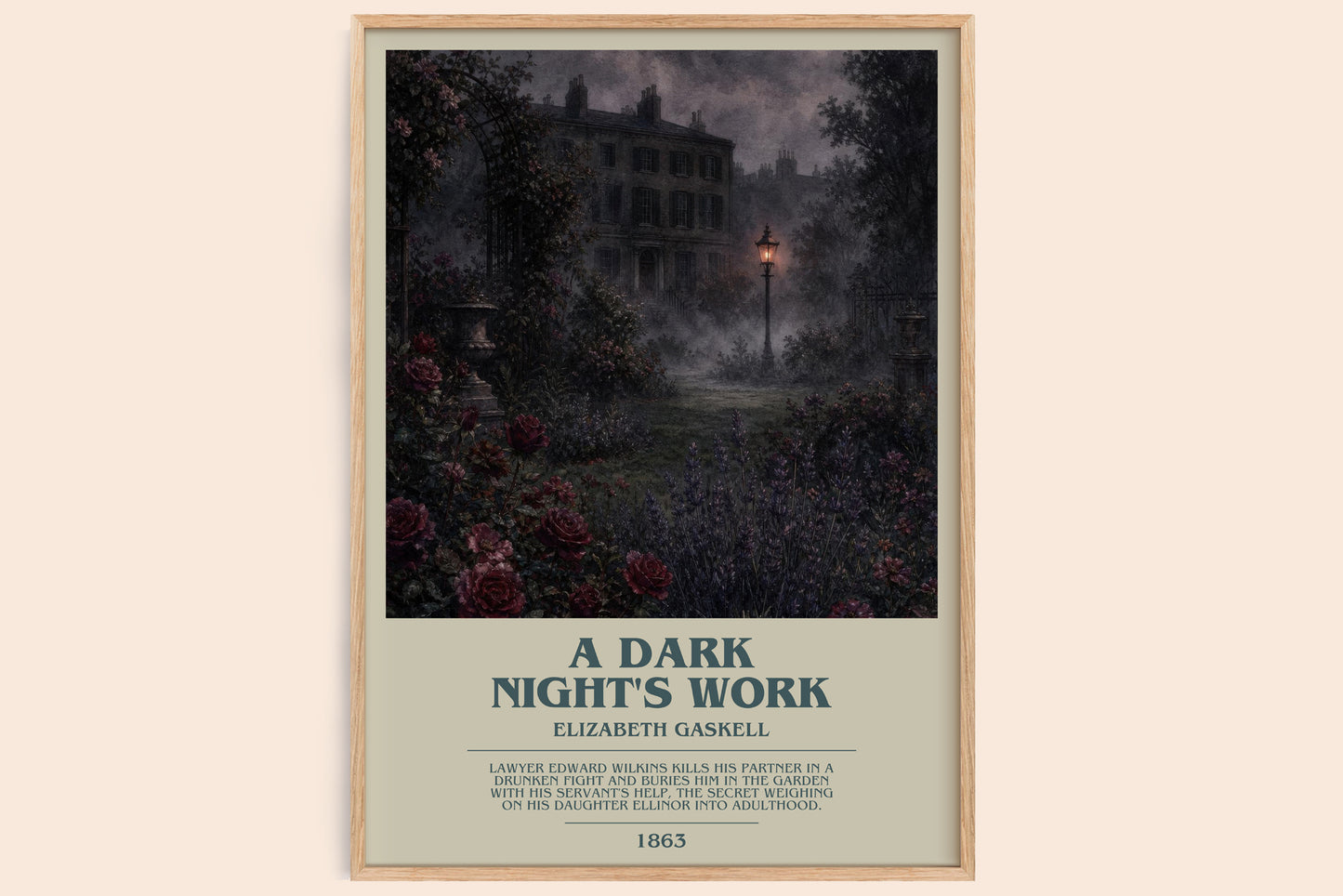 A Dark Night'S Work bookish book poster by Elizabeth Gaskell – framed literary art print