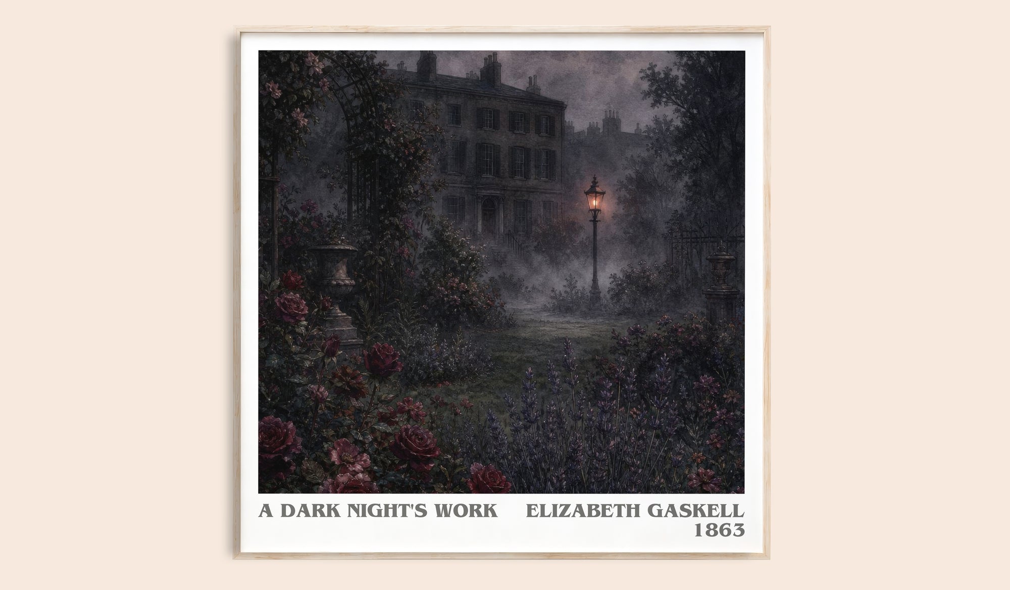 A Dark Night'S Work literary book poster by Elizabeth Gaskell – framed literary art print