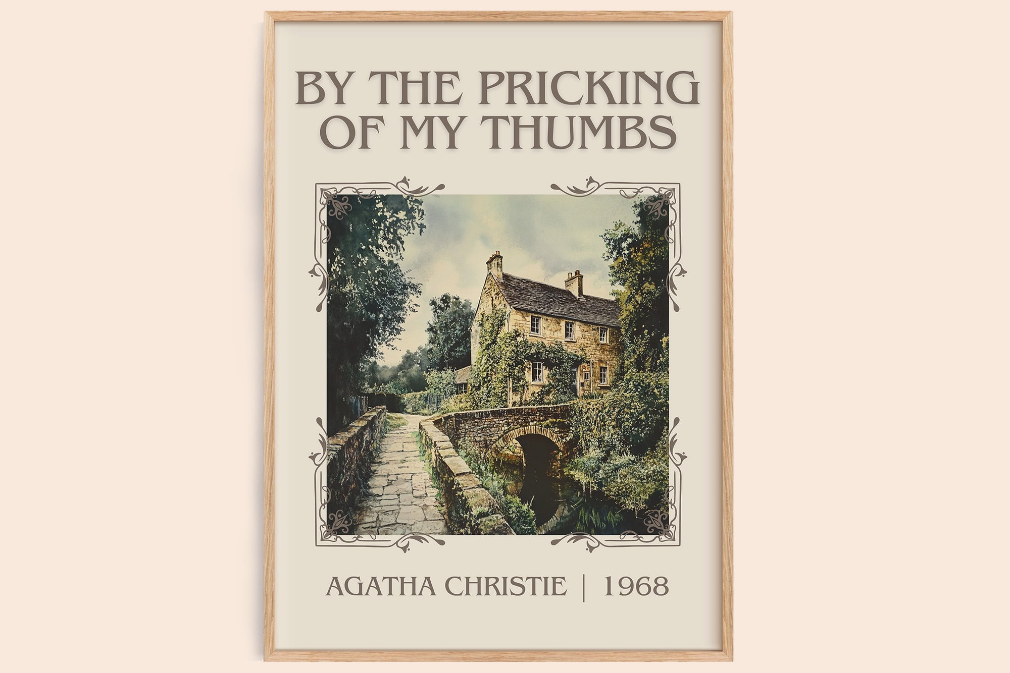 By the Pricking of My Thumbs classic book art book poster by Agatha Christie – framed literary art print