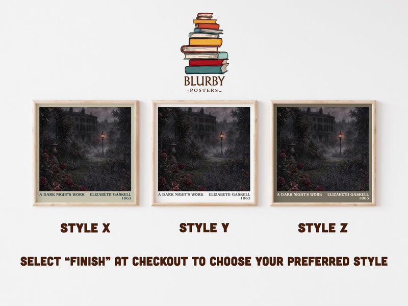 A Dark Night'S Work literary print in frame leaning in hallway – mystery wall art