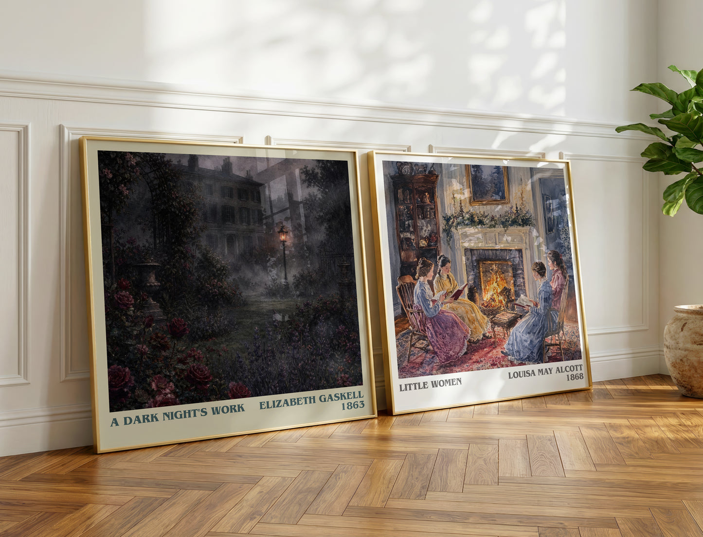 A Dark Night'S Work literary print on bookshelf – Elizabeth Gaskell fan gift