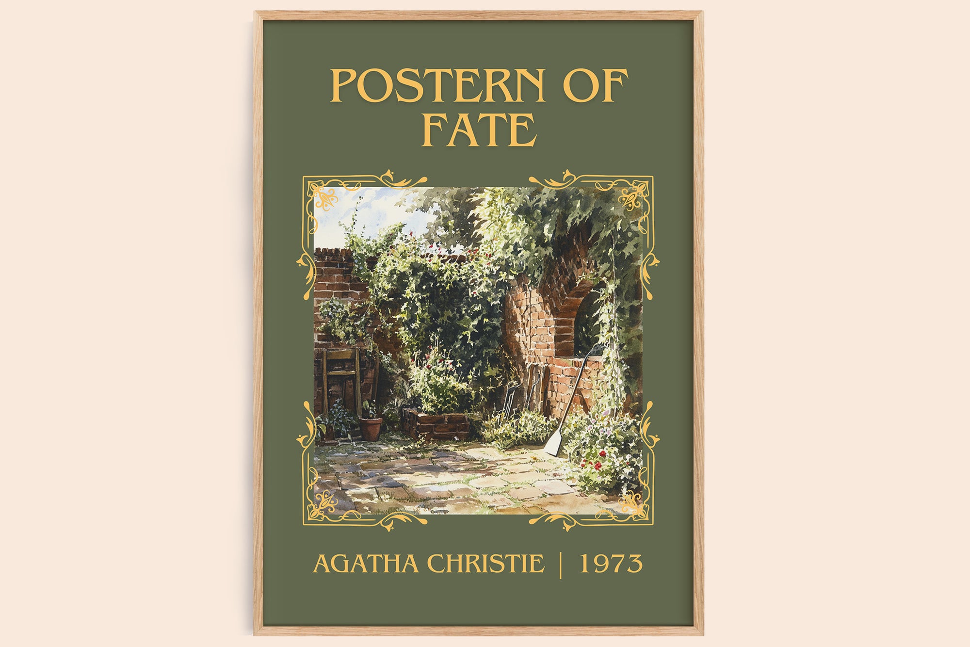 Postern of Fate classic book art book poster by Agatha Christie – framed literary art print