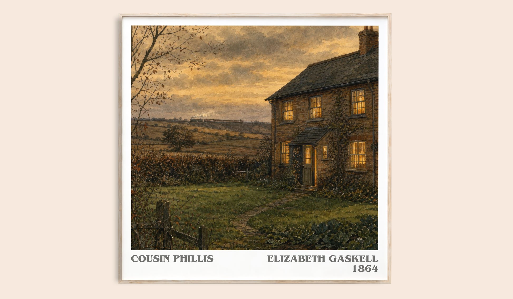 Cousin Phillis literary book poster by Elizabeth Gaskell – framed literary art print