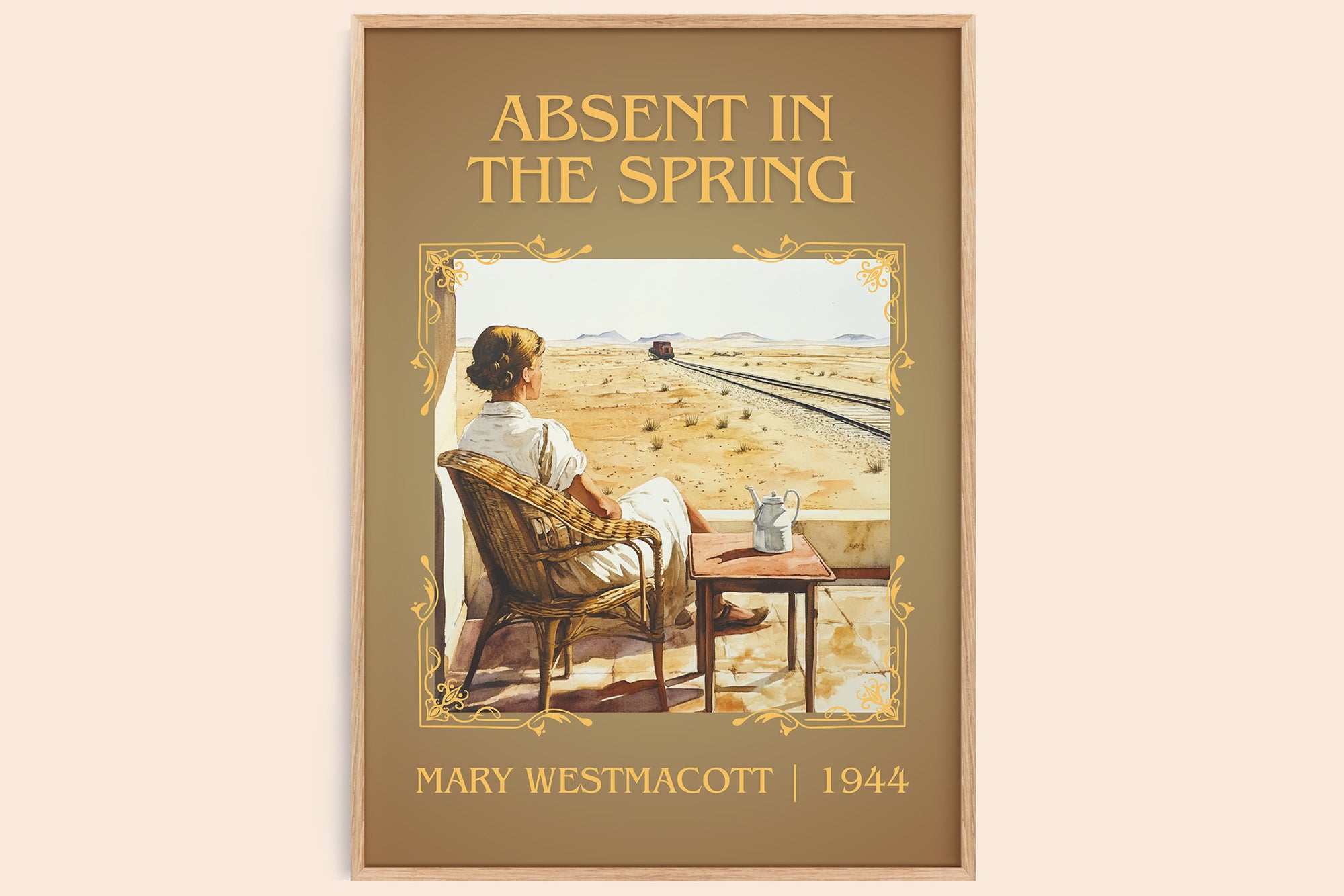 Absent In The Spring classic book art book poster by Mary Westmacott – framed literary art print