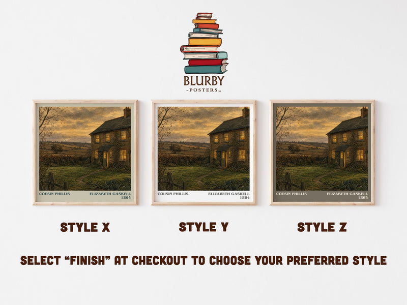 Cousin Phillis literary print in frame leaning in hallway – classic literature wall art