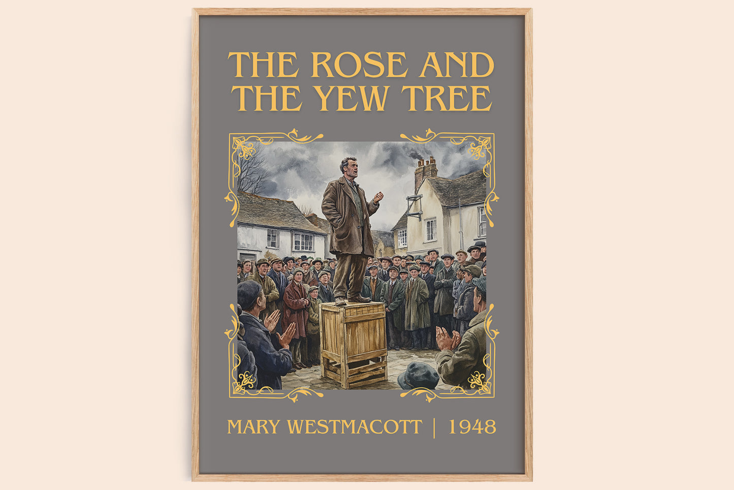 The Rose And The Yew Tree classic book art book poster by Mary Westmacott – framed literary art print