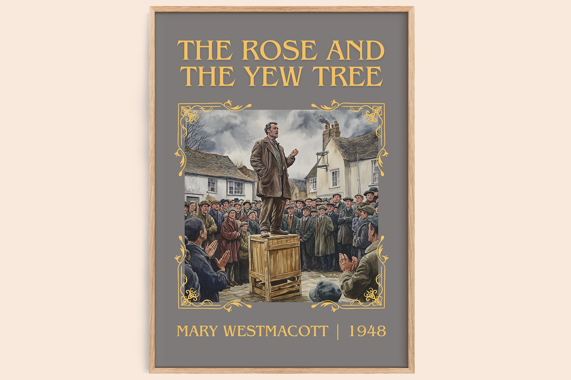 The Rose And The Yew Tree classic book art book poster by Mary Westmacott – framed literary art print