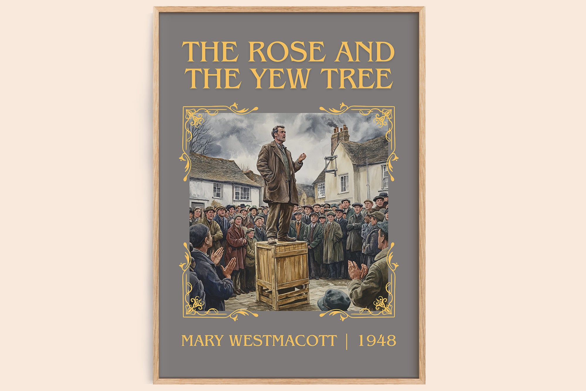 The Rose And The Yew Tree classic book art book poster by Mary Westmacott – framed literary art print