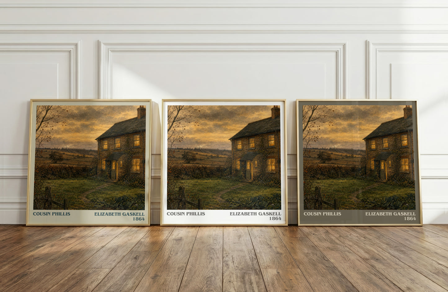 Cousin Phillis literary art print colour and style options – Elizabeth Gaskell book art