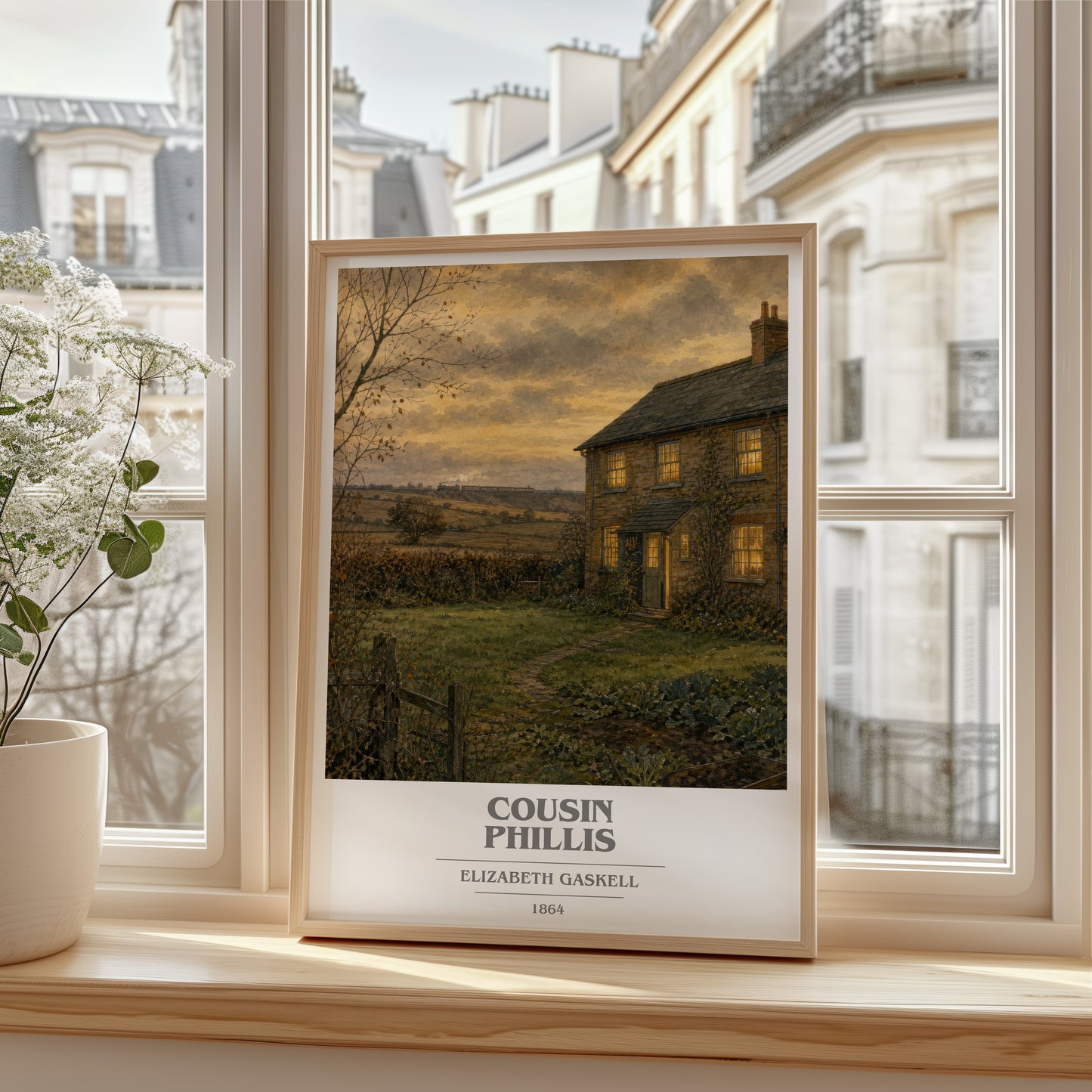 Cousin Phillis book cover poster colour and style options – Elizabeth Gaskell book art