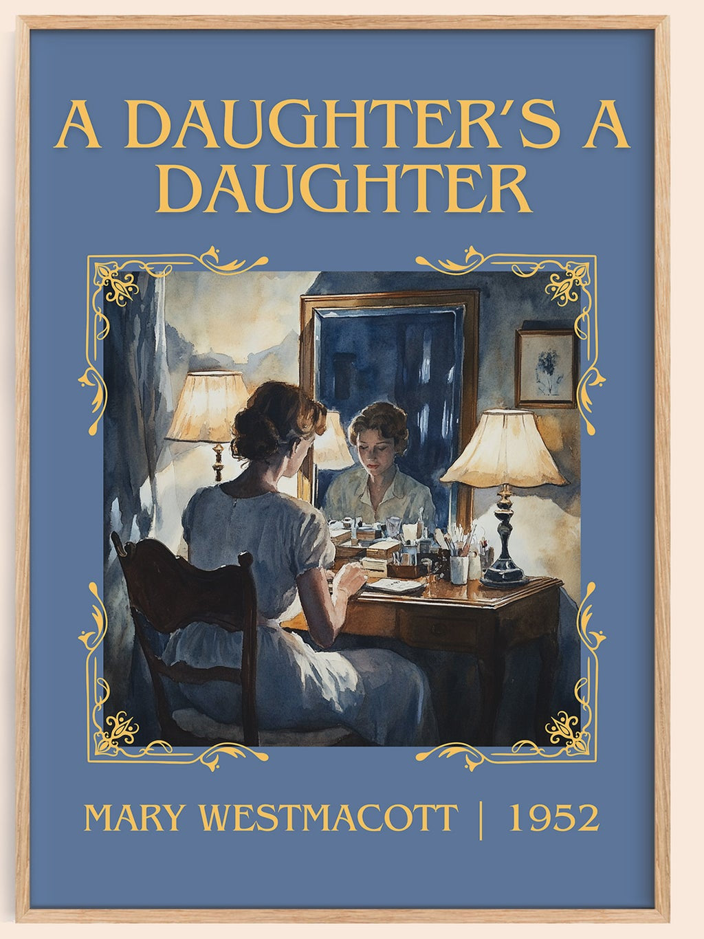 A Daughter's a Daughter classic book art book poster by Mary Westmacott – framed literary art print