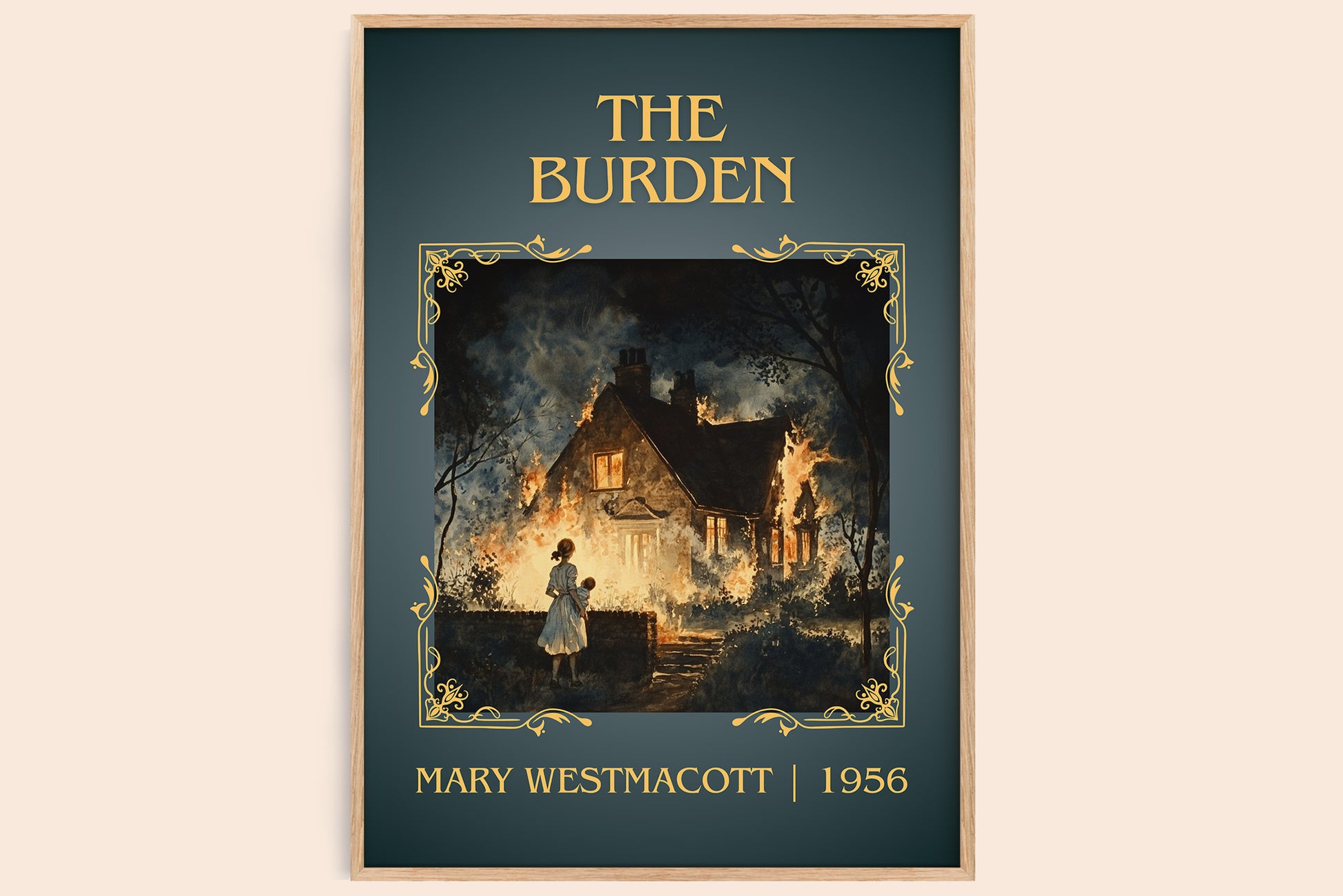 The Burden classic book art book poster by Mary Westmacott – framed literary art print
