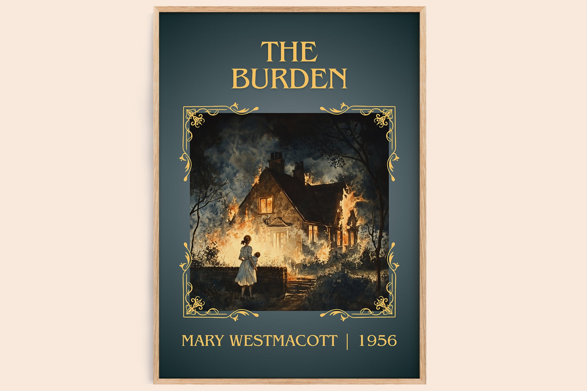 The Burden classic book art book poster by Mary Westmacott – framed literary art print
