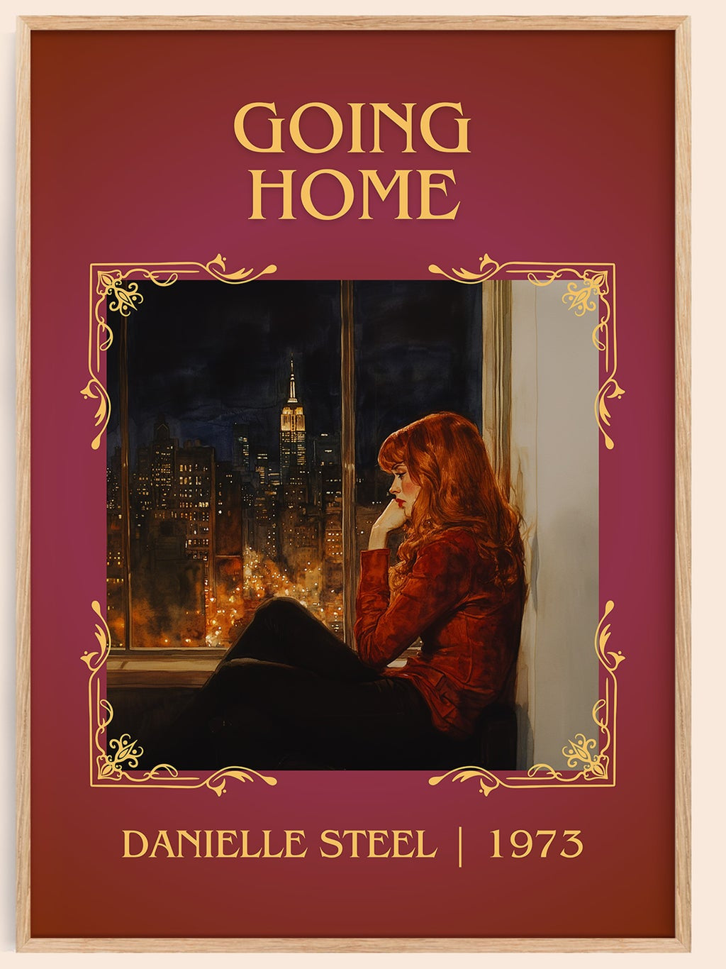 Going Home classic book art book poster by Danielle Steel – framed literary art print
