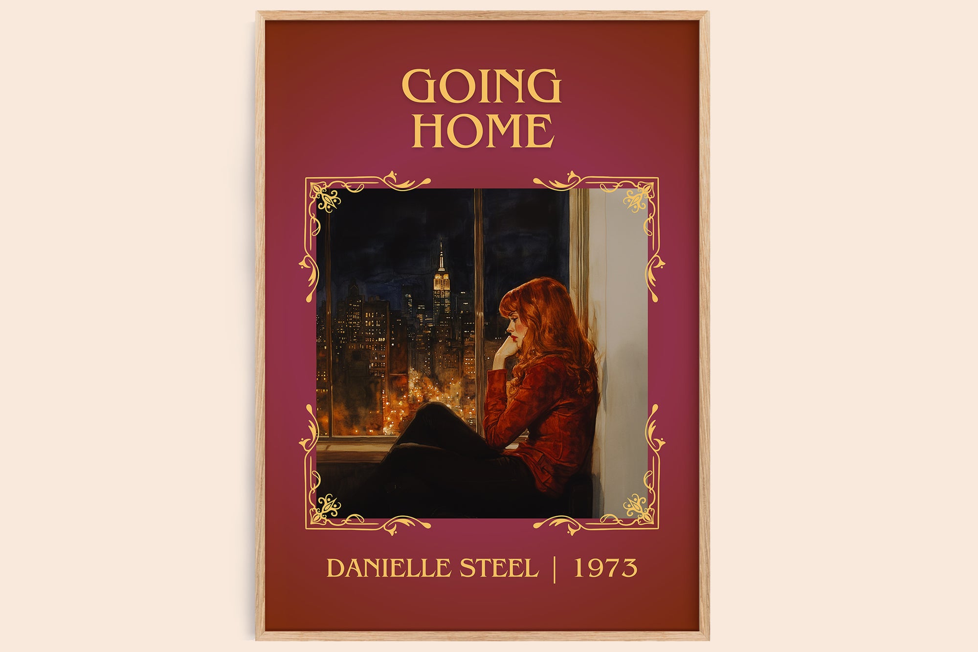 Going Home classic book art book poster by Danielle Steel – framed literary art print