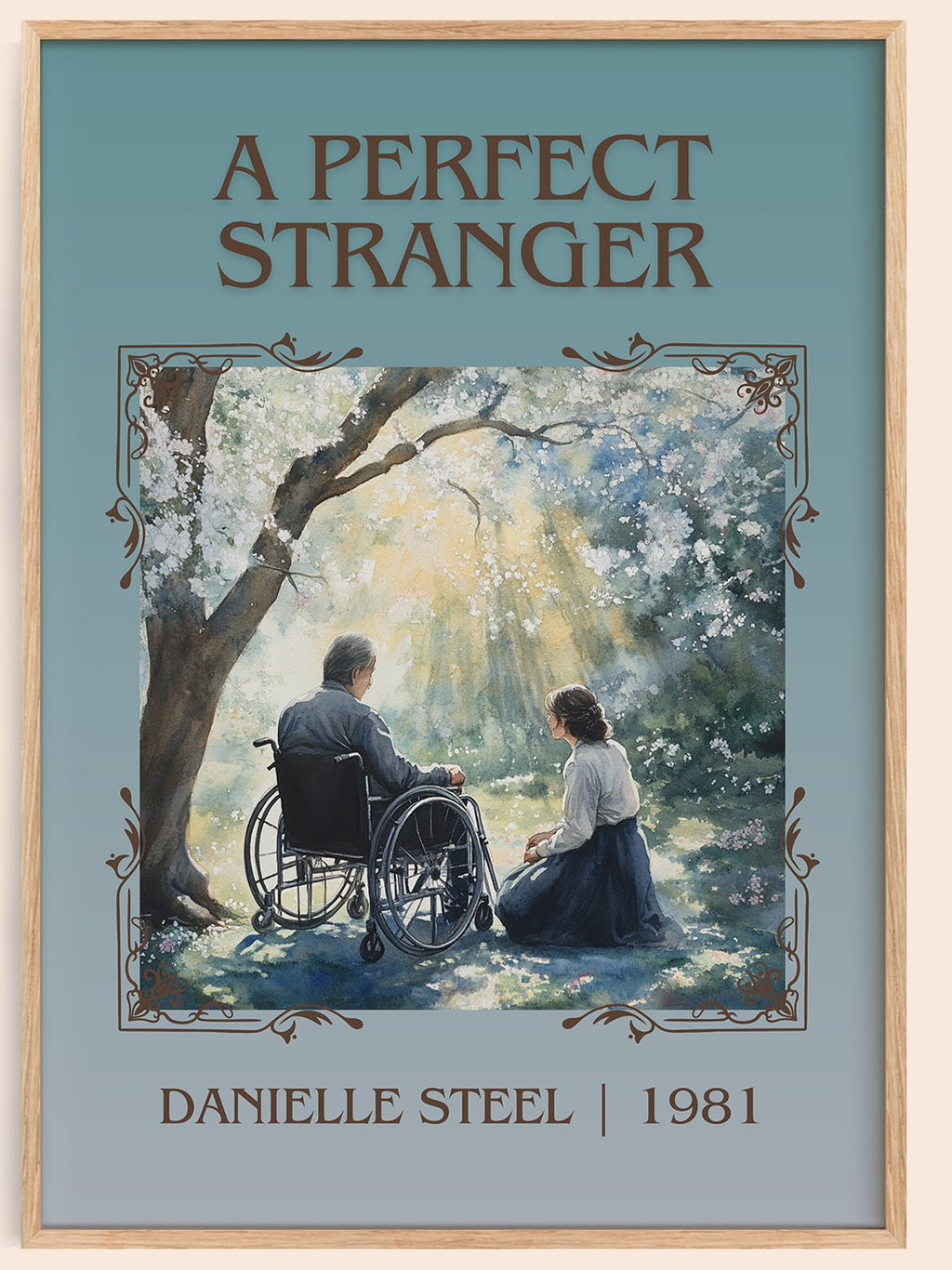 A Perfect Stranger classic book art book poster by Danielle Steel – framed literary art print