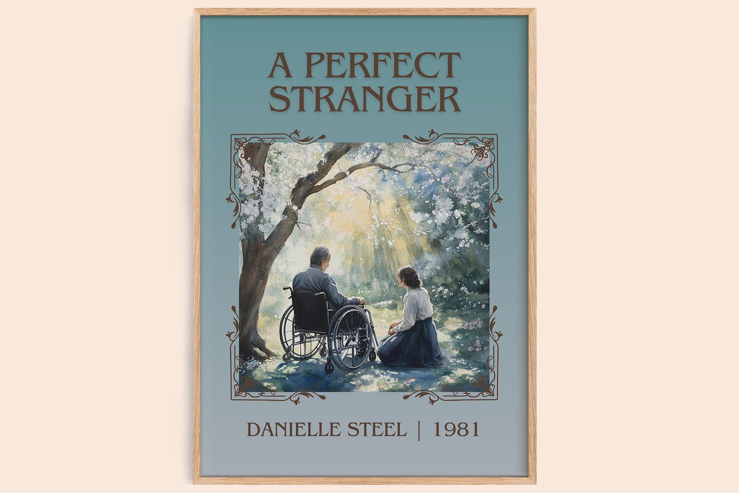 A Perfect Stranger classic book art book poster by Danielle Steel – framed literary art print