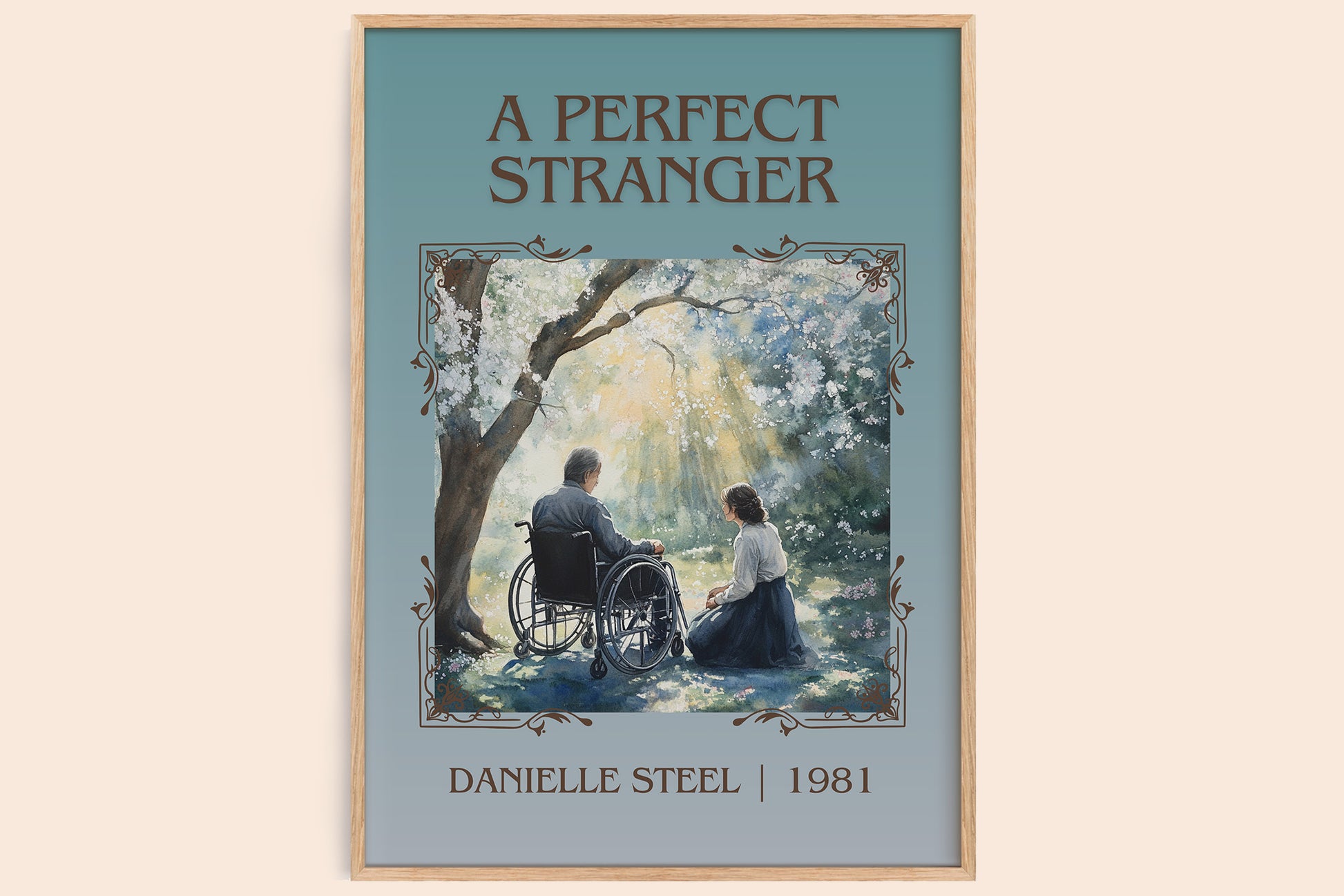 A Perfect Stranger classic book art book poster by Danielle Steel – framed literary art print
