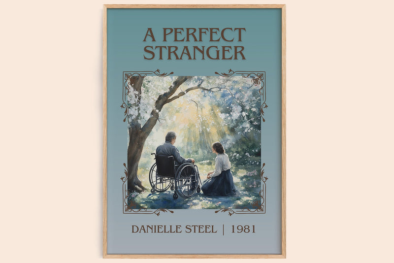 A Perfect Stranger classic book art book poster by Danielle Steel – framed literary art print