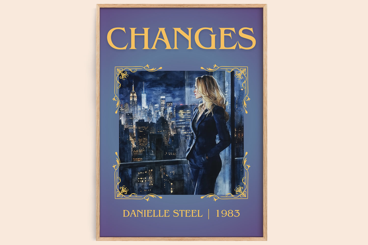 Changes classic book art book poster by Danielle Steel – framed literary art print
