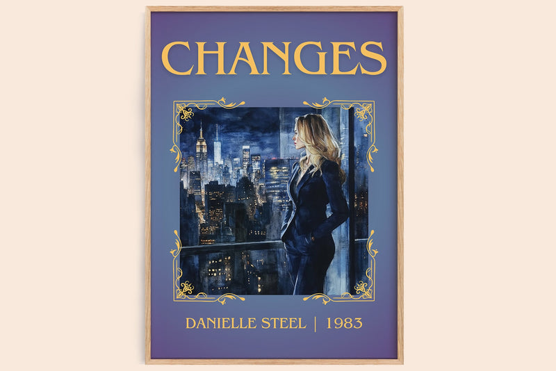 Changes classic book art book poster by Danielle Steel – framed literary art print