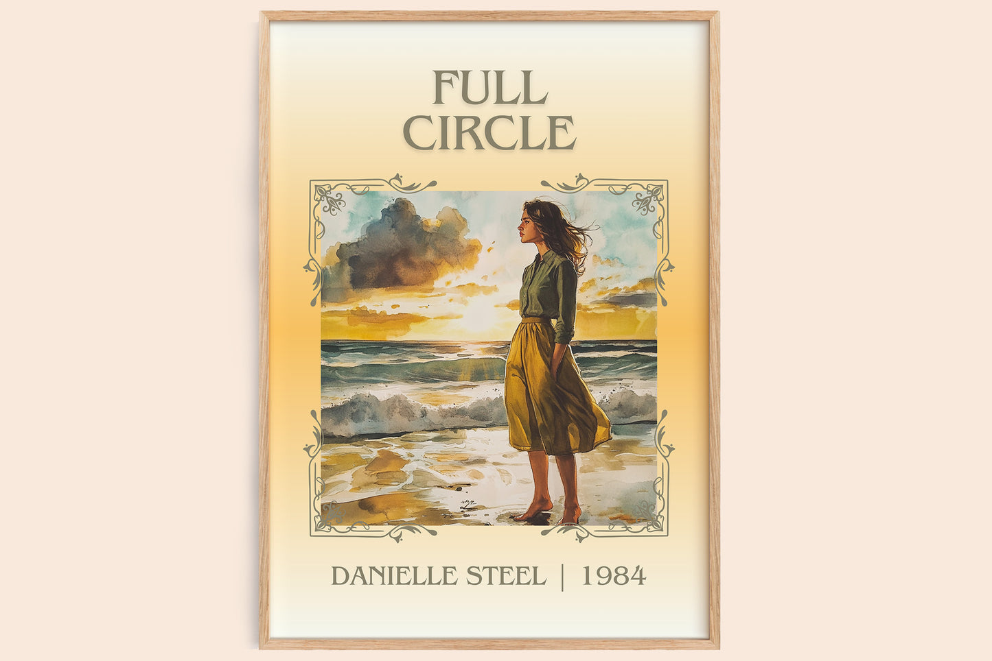 Full Circle classic book art book poster by Danielle Steel – framed literary art print