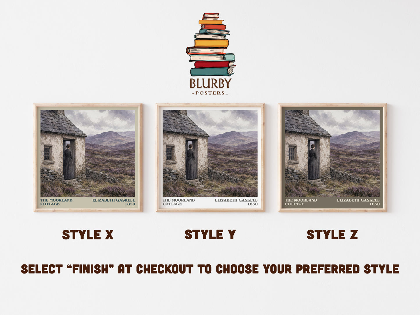 The Moorland Cottage literary print in frame leaning in hallway – classic literature wall art