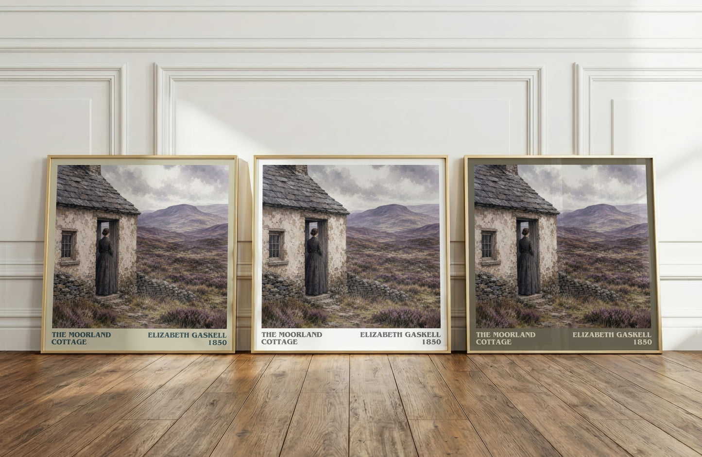 The Moorland Cottage literary art print colour and style options – Elizabeth Gaskell book art