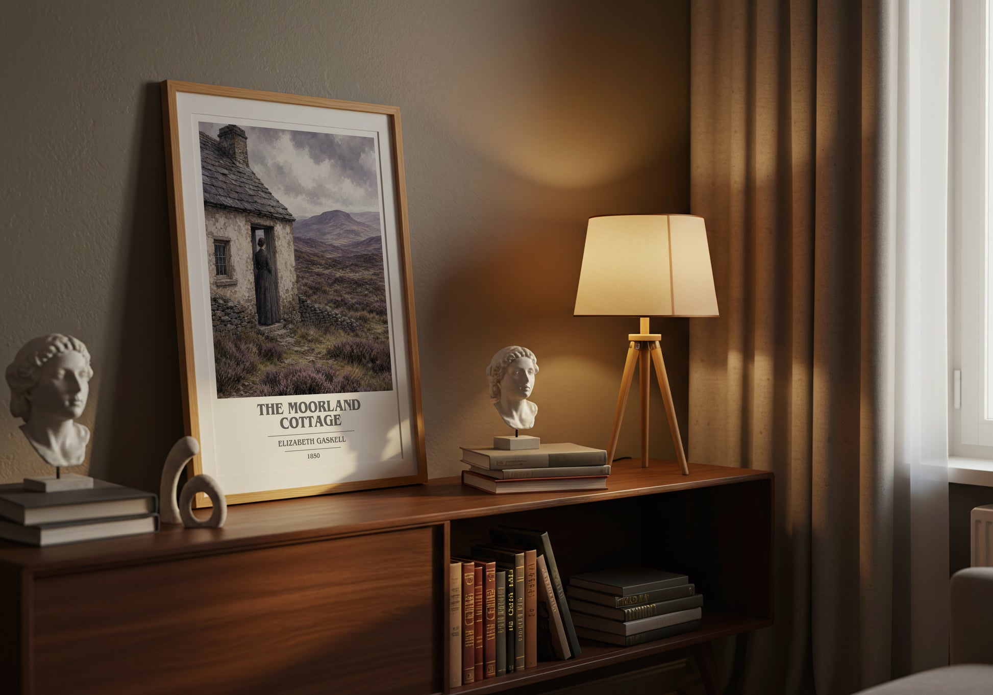 The Moorland Cottage book cover book poster framed on wall – classic literature wall art