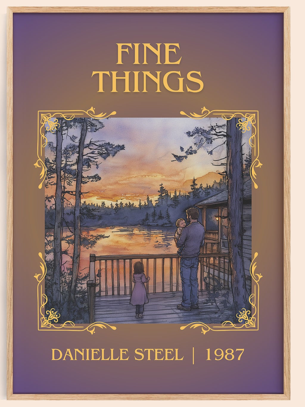 Fine Things classic book art book poster by Danielle Steel – framed literary art print