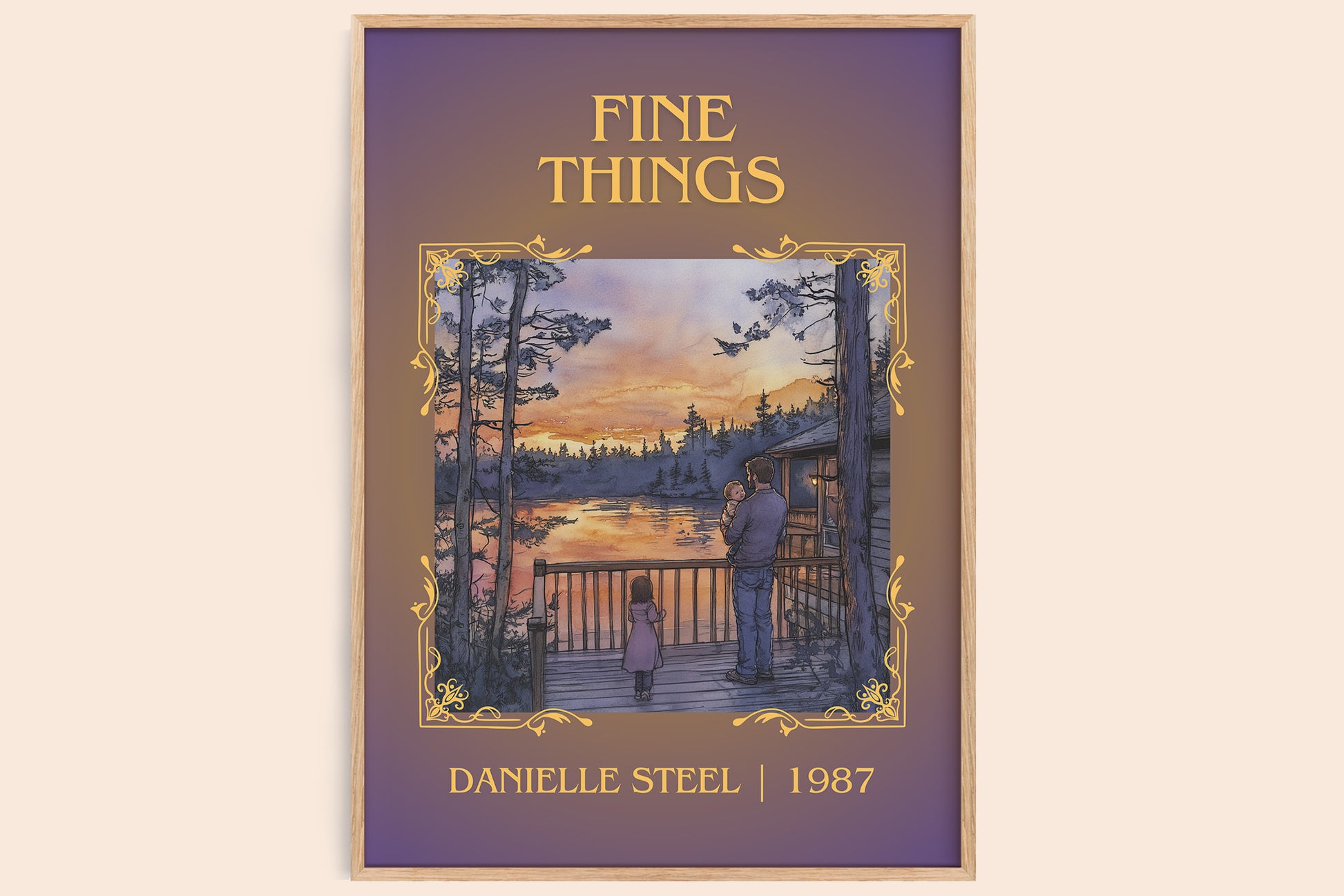 Fine Things classic book art book poster by Danielle Steel – framed literary art print