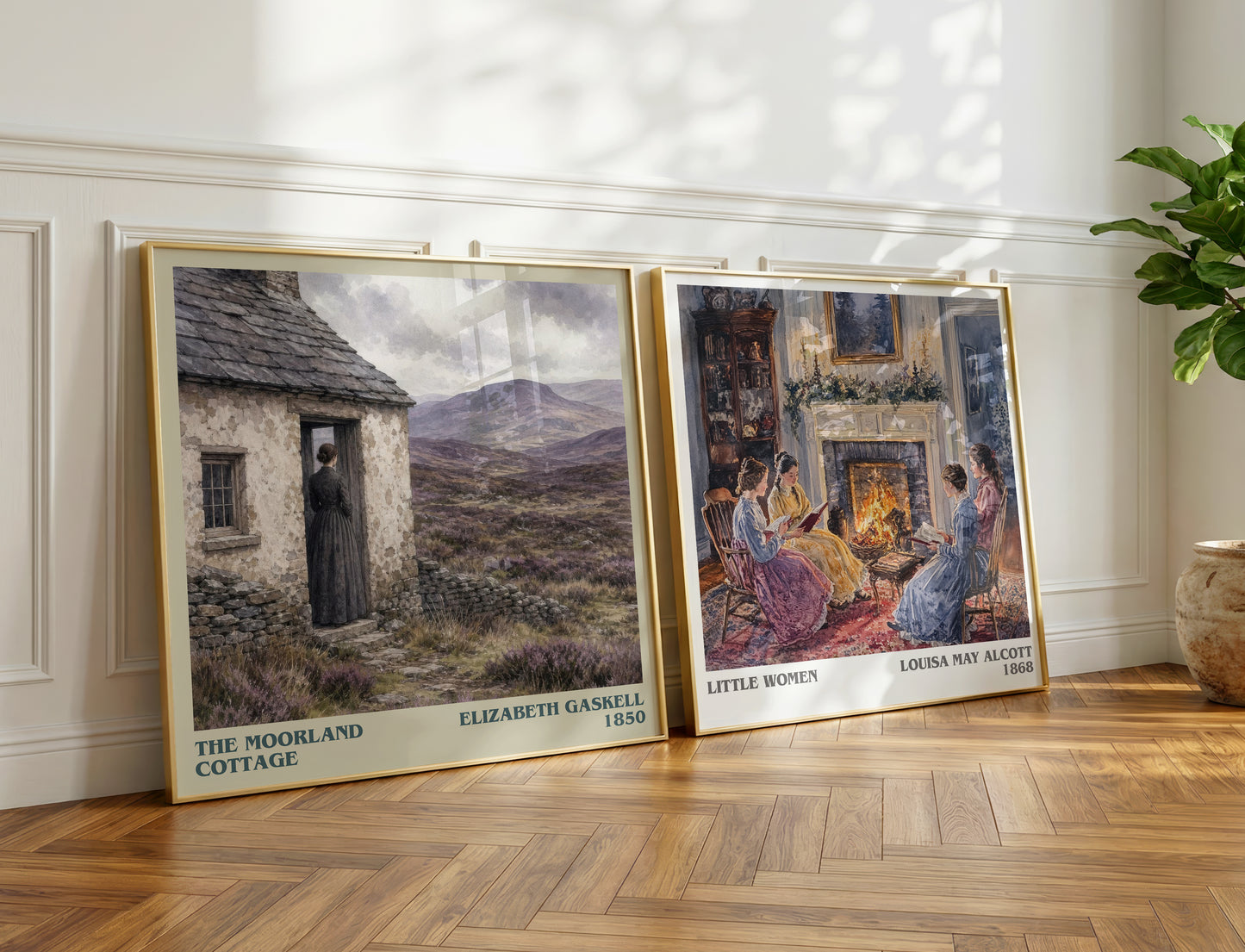 The Moorland Cottage literary print on bookshelf – Elizabeth Gaskell fan gift