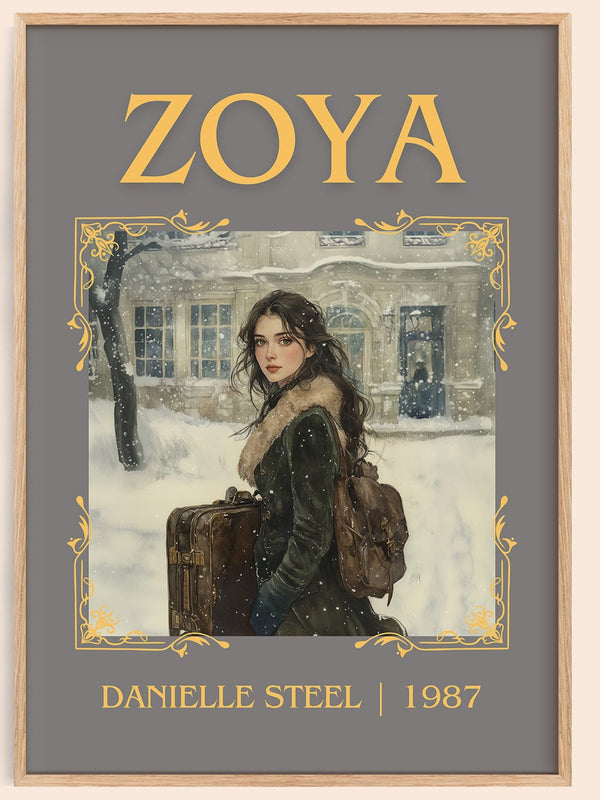 Zoya classic book art book poster by Danielle Steel – framed literary art print