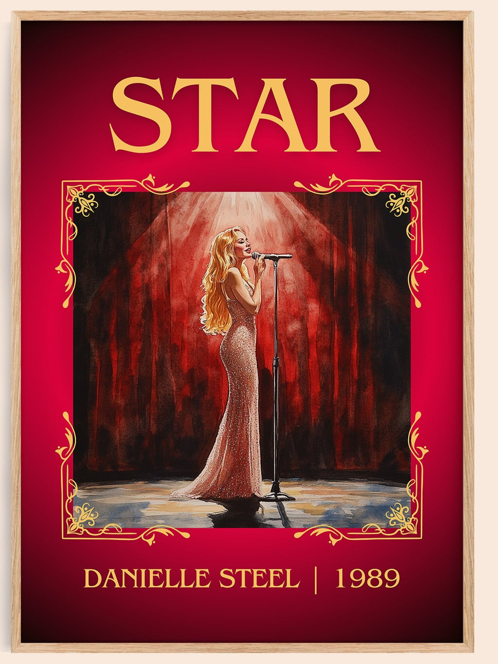 Star classic book art book poster by Danielle Steel – framed literary art print