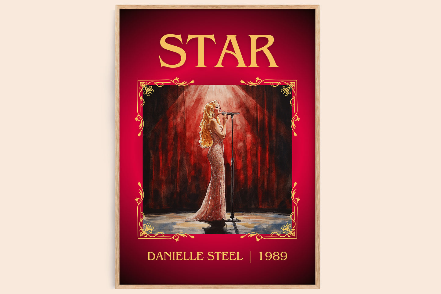 Star classic book art book poster by Danielle Steel – framed literary art print