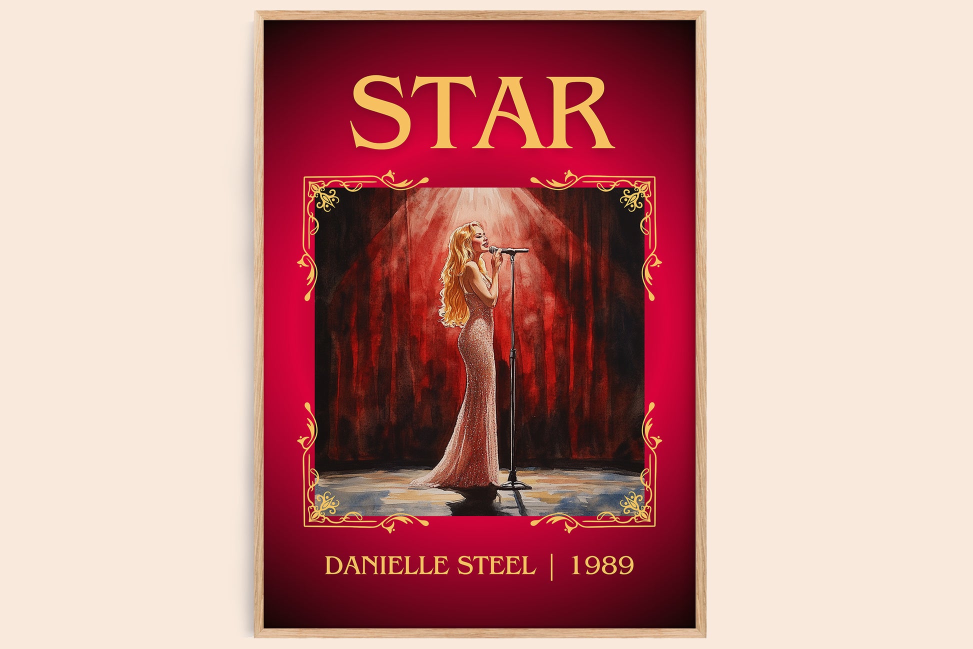 Star classic book art book poster by Danielle Steel – framed literary art print